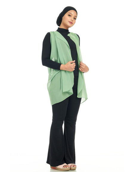 Scarf Cardigan Green Avocado