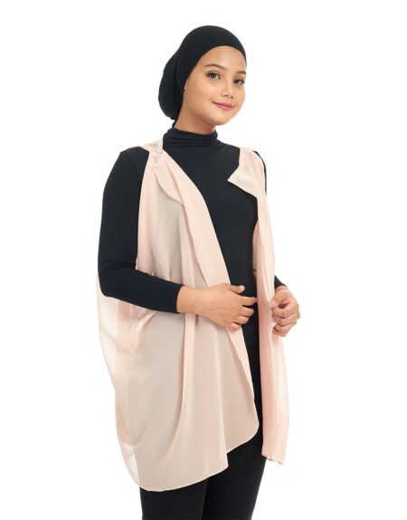 Scarf Cardigan Peach Salmon