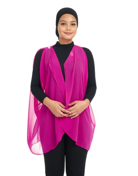 Scarf Cardigan Raspberry